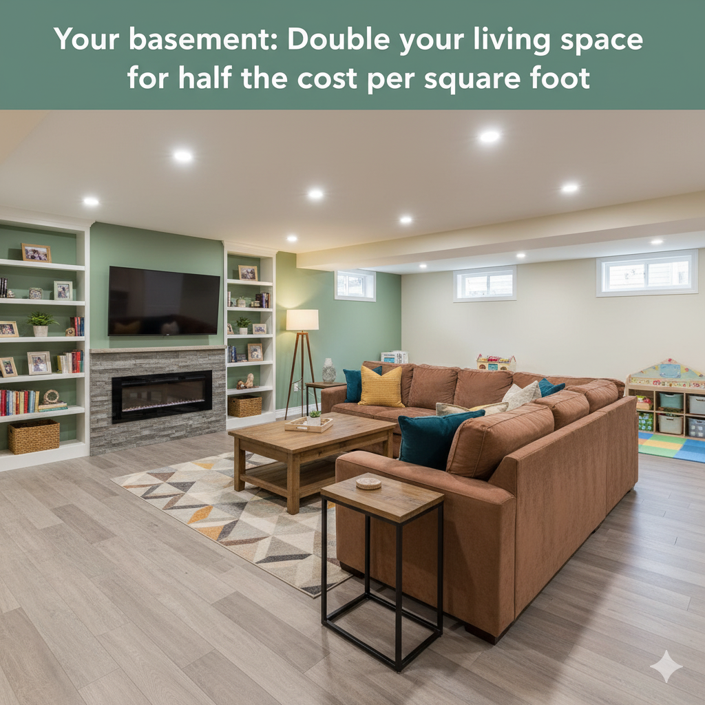 Your basement: Double your living space for half the cost per square foot