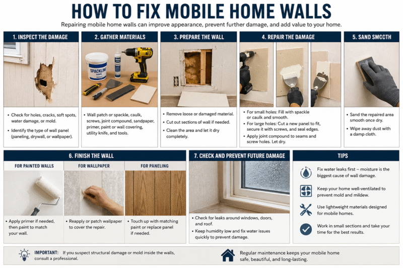 Mobile Home Railing Repair How to Fix Mobile Home Walls: Complete Repair Guide (2026) - DIY $ Sense
