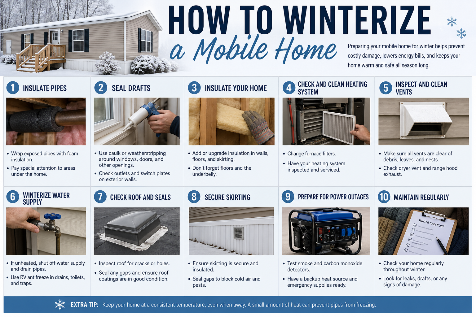 How to Winterize a Mobile Home: Complete Checklist (2026)